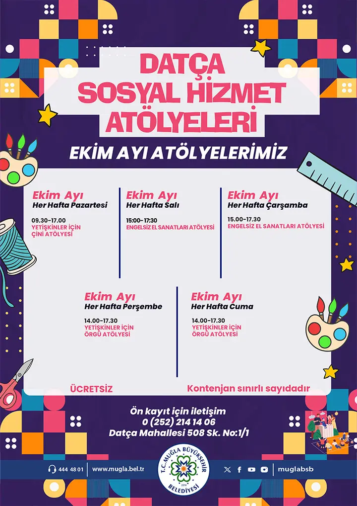 Datça Sosyal Hizmetler Atölyesi Etkinliğine Davetlisiniz