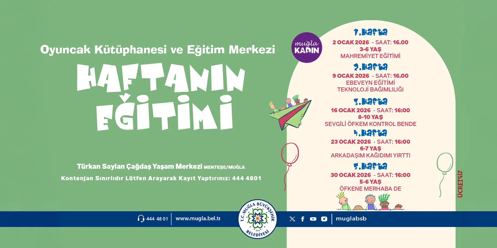 Oyuncak Kütüphanesi Haftanın Eğitimi 3-6 Yaş Etkinliğine Davetlisiniz