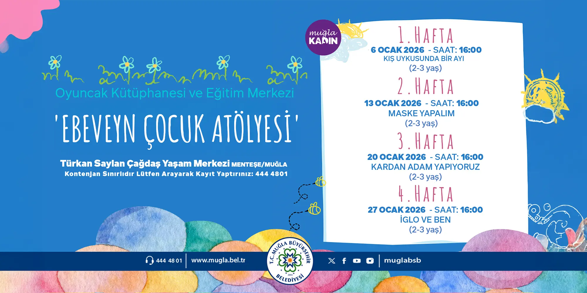 Ebeveyn Çocuk Atölyesi 2-3 Yaş Etkinliğine Davetlisiniz