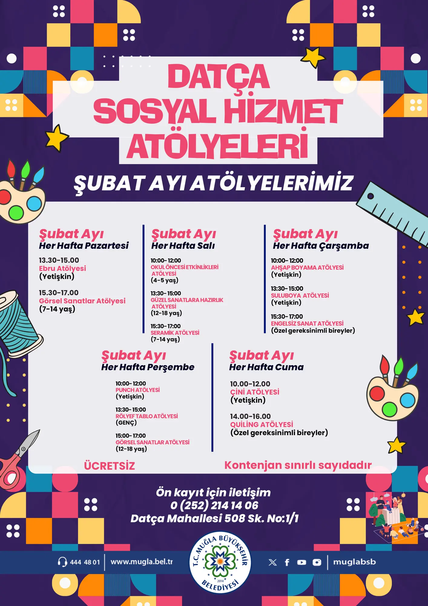 Datça Sosyal Hizmet Atölyeleri Şubat Ayı Etkinliğine Davetlisiniz