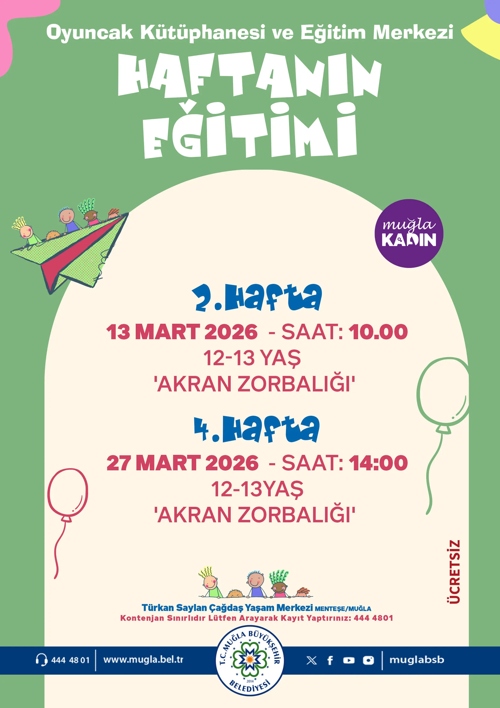 Haftanın Eğitimi 12-13 Yaş Etkinliğine Davetlisiniz